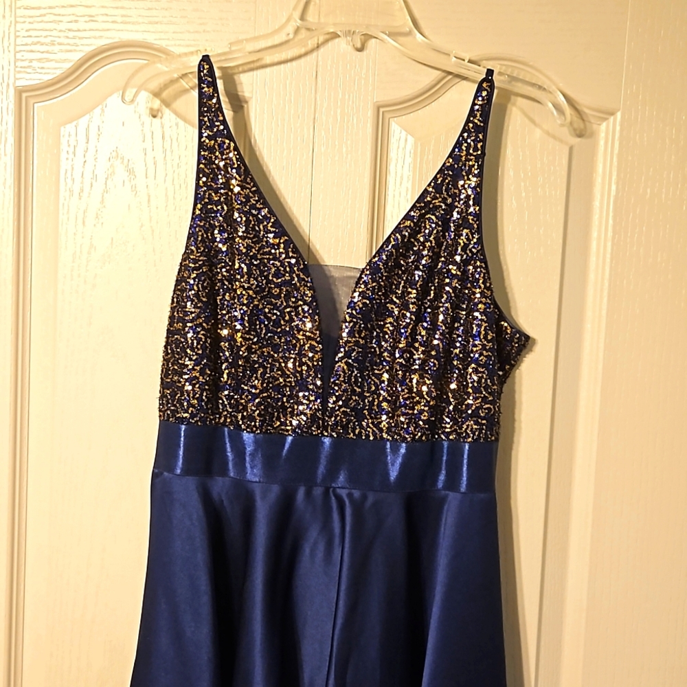 Ever Pretty Navy & Gold Sequence Dress